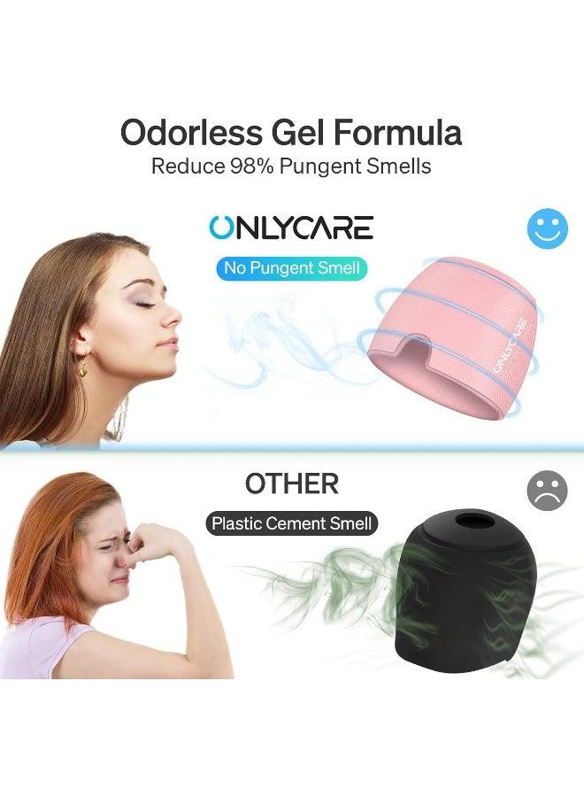 ONLYCARE قبعة تخفيف الصداع ONLYCARE، قبعة تخفيف الصداع، قناع تبريد، قبعة تبريد، قناع صداع، غطاء تبريد، وسادات تبريد جل لتخفيف الصداع النصفي (وردي) - Image 3